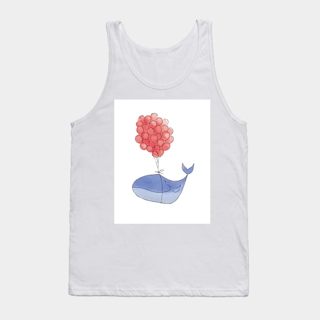 Whale with Balloons - Happy Birthday Tank Top by trippyart